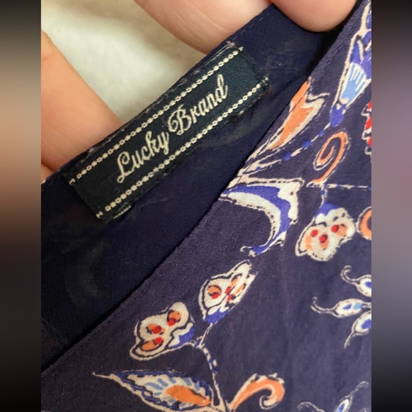 Lucky Brand Maxi Tie-Waist Floral Dress size Large - Picture 4 of 7